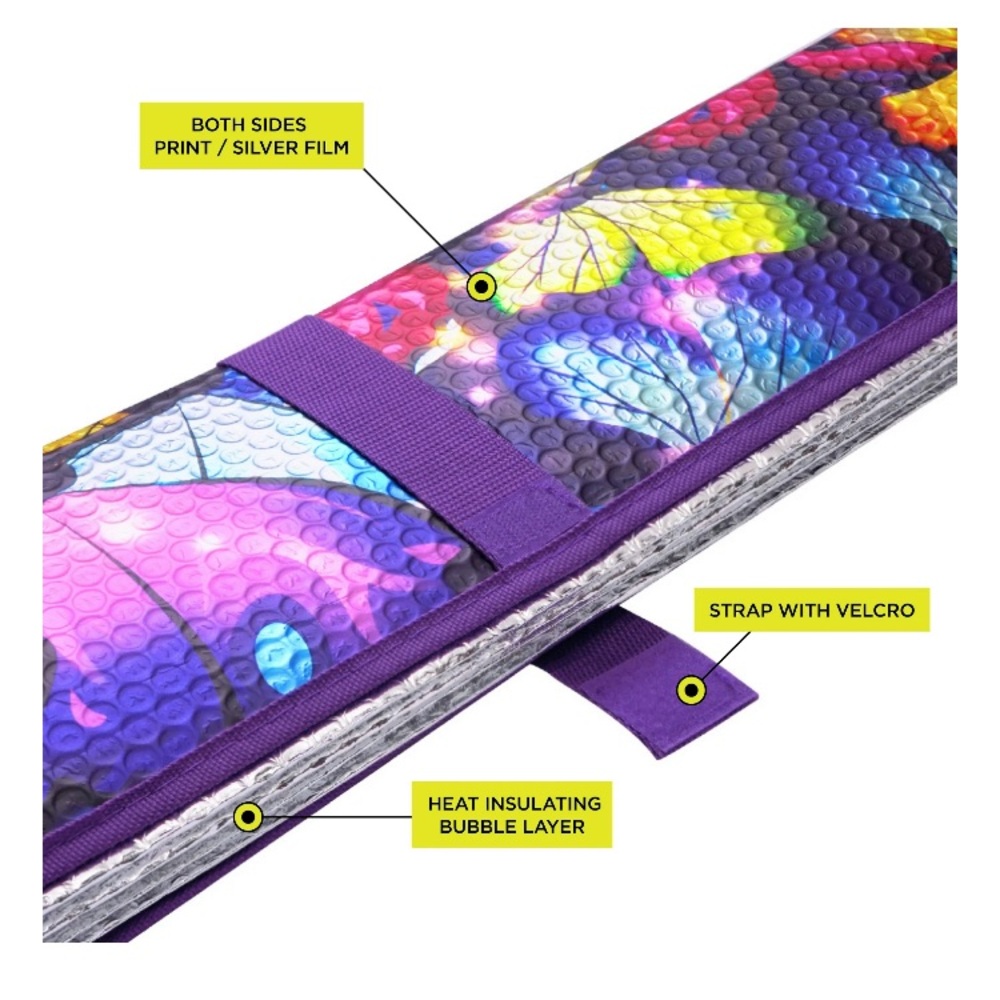 💜Auto Drive Vehicle's Windshield Fit Butterfly Accordion Sun Shade - Picture 7 of 13